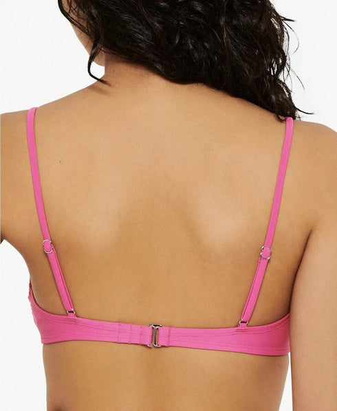 Hula Honey Juniors' Solid Zipper Bralette Bikini Top Size XS